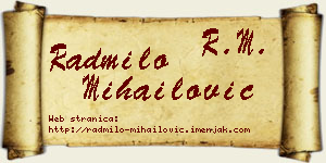 Radmilo Mihailović vizit kartica